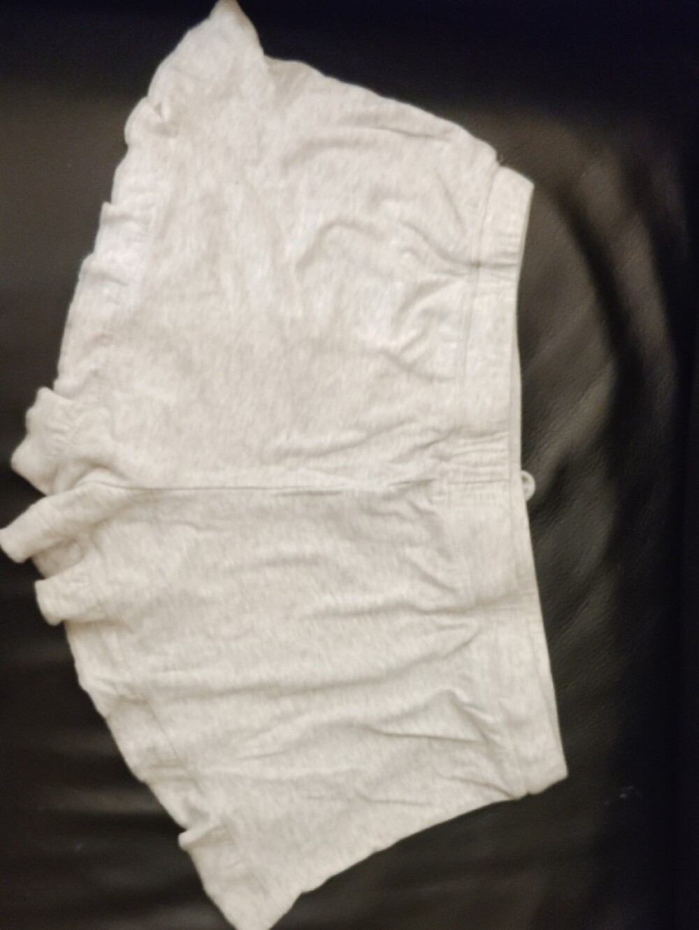 Gray Shorts With Ruffle Bottom - Picture 6 of 7